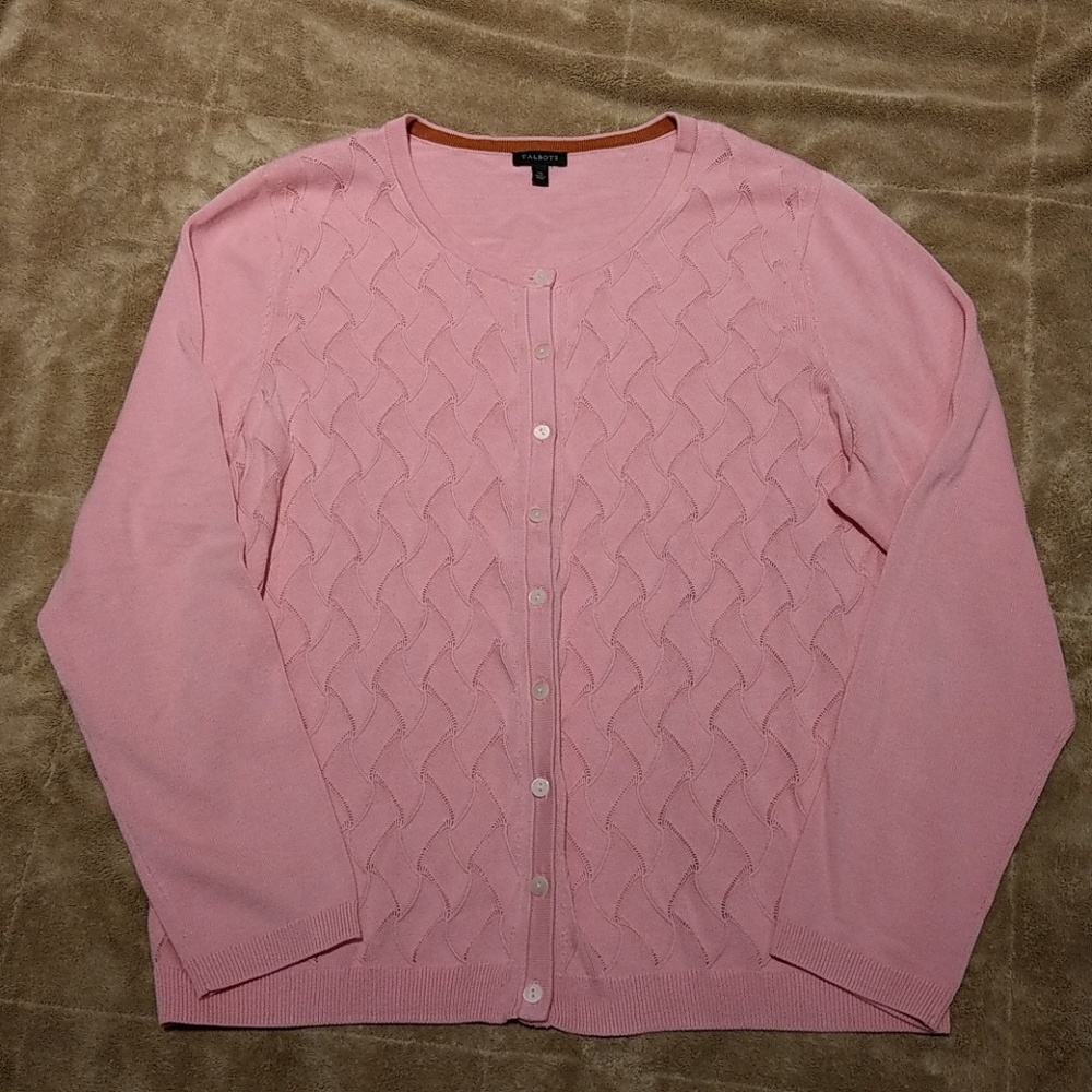 Talbot's coral cardigan